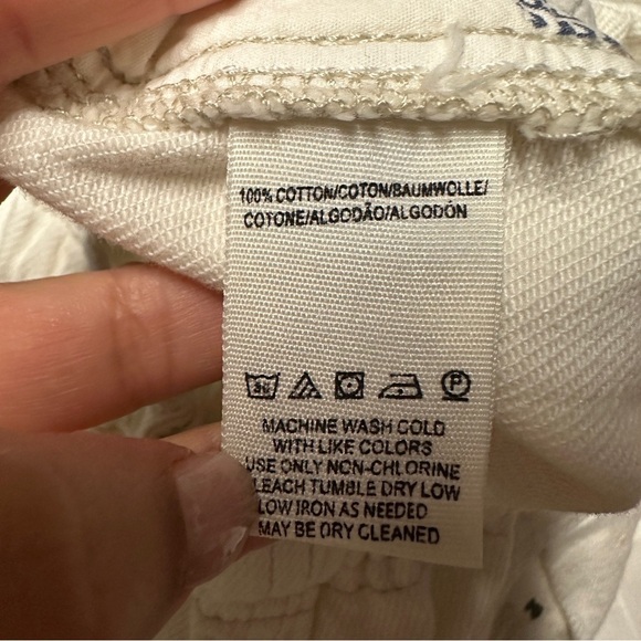 Free People Mixed Up Cotton Distressed Utility White Jeans Size XS - Picture 9 of 10